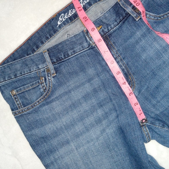 Eddie Bauer EUC Plaid Patch Relaxed Fit Boyfriend Jeans size 14 - Picture 11 of 12